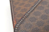Authentic CELINE Macadam Blason Pattern Clutch Bag Purse PVC Leather Brown 2349K