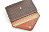 Authentic CELINE Macadam Blason Pattern Clutch Bag Purse PVC Leather Brown 2349K