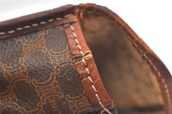 Authentic CELINE Macadam Blason Pattern Clutch Bag Purse PVC Leather Brown 2349K