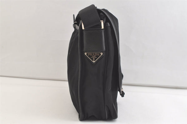 Authentic PRADA Nylon Tessuto Leather Shoulder Cross Body Bag Purse Black 2350K