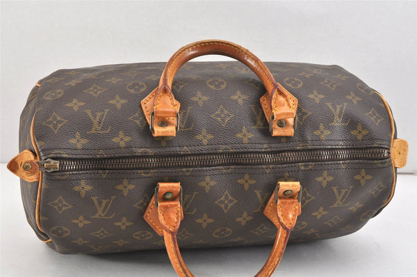 Authentic Louis Vuitton Monogram Speedy 35 Hand Boston Bag M41524 LV 2351K