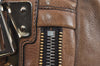 Authentic PRADA Glace Zippers Leather Nappa Hand Boston Bag BL0462 Brown 2353I