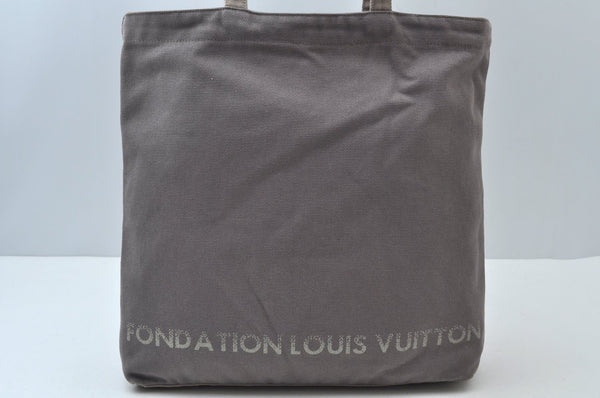 Authentic Louis Vuitton Fondation Exclusive Shoulder Tote Bag Canvas Gray 2354J