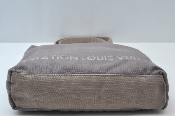 Authentic Louis Vuitton Fondation Exclusive Shoulder Tote Bag Canvas Gray 2354J