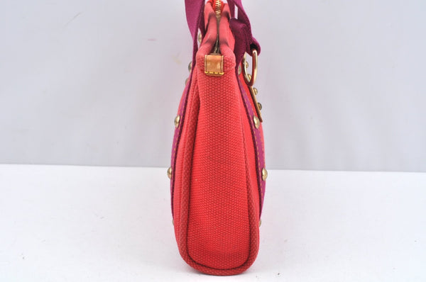 Authentic Louis Vuitton Antigua Cabas PM Hand Bag Red Purple M40037 LV 2358J