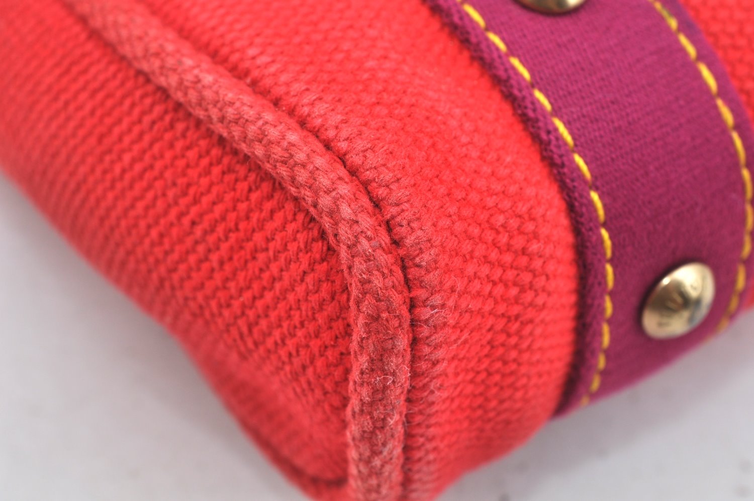 Authentic Louis Vuitton Antigua Cabas PM Hand Bag Red Purple M40037 LV 2358J