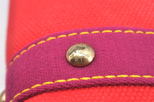 Authentic Louis Vuitton Antigua Cabas PM Hand Bag Red Purple M40037 LV 2358J