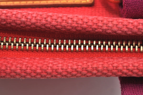 Authentic Louis Vuitton Antigua Cabas PM Hand Bag Red Purple M40037 LV 2358J