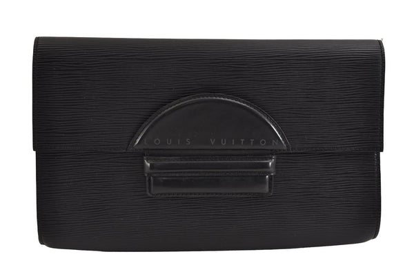 Authentic Louis Vuitton Epi Chaillot Clutch Hand Bag Black M52542 LV 2359J