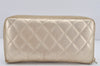 Authentic CHANEL Calf Skin Matelasse Long Wallet Purse CC Logo Gold 2359K