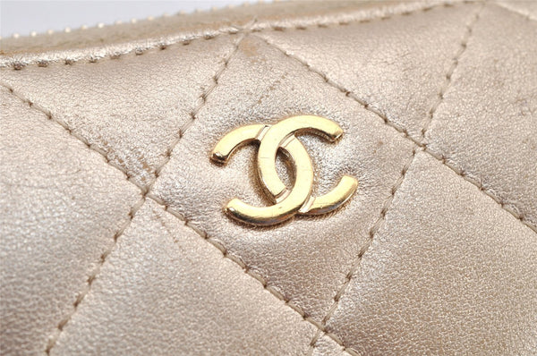 Authentic CHANEL Calf Skin Matelasse Long Wallet Purse CC Logo Gold 2359K