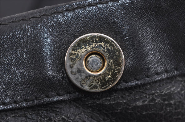 Authentic GUCCI Vintage Micro GG PVC Leather Shoulder Tote Bag Black 2360I