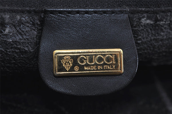 Authentic GUCCI Vintage Micro GG PVC Leather Shoulder Tote Bag Black 2360I