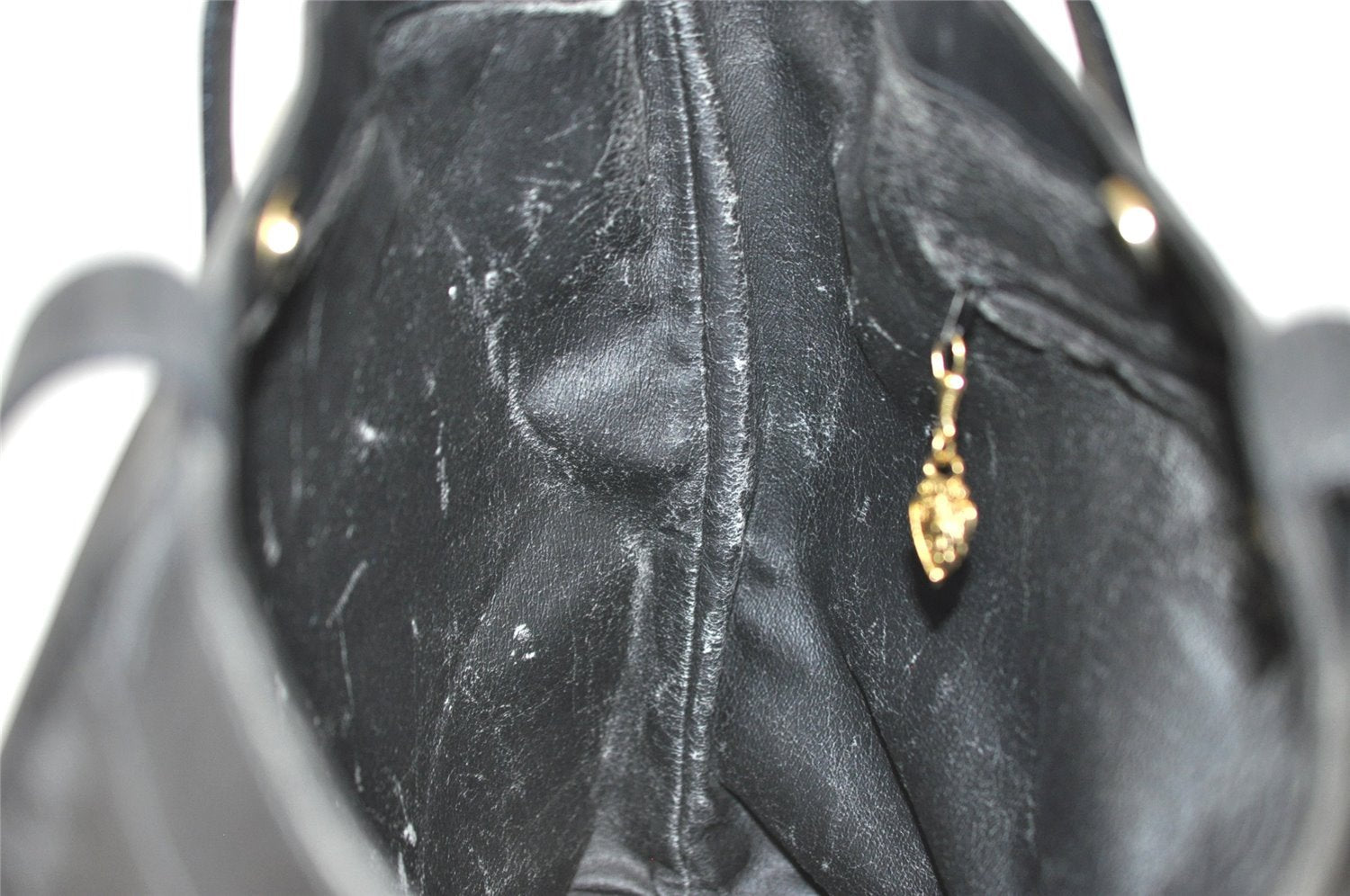 Authentic GUCCI Vintage Micro GG PVC Leather Shoulder Tote Bag Black 2360I