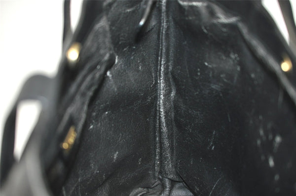 Authentic GUCCI Vintage Micro GG PVC Leather Shoulder Tote Bag Black 2360I