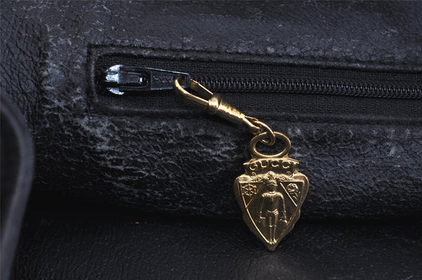 Authentic GUCCI Vintage Micro GG PVC Leather Shoulder Tote Bag Black 2360I