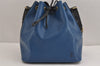 Authentic Louis Vuitton Epi Petit Noe Bi-color Blue x Black Drawstring Bag 2360J