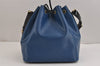 Authentic Louis Vuitton Epi Petit Noe Bi-color Blue x Black Drawstring Bag 2360J