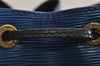 Authentic Louis Vuitton Epi Petit Noe Bi-color Blue x Black Drawstring Bag 2360J