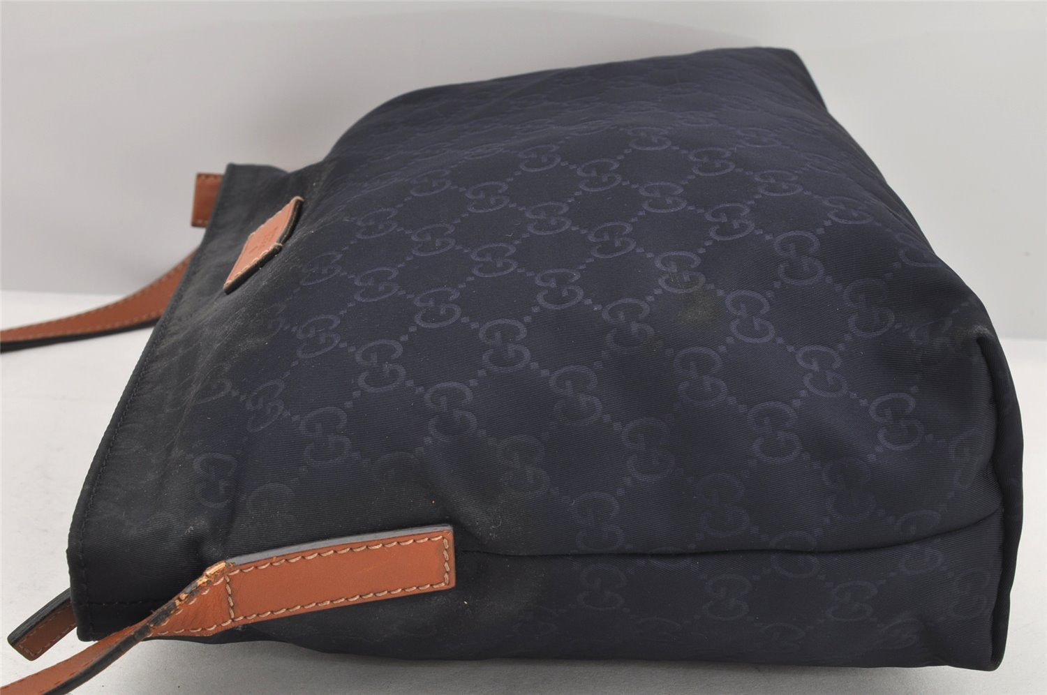 Authentic GUCCI Shoulder Cross Body Bag Purse GG Nylon Leather 314529 Navy 2360K