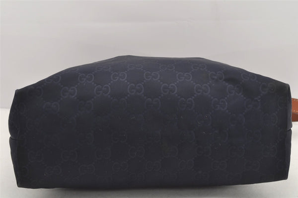 Authentic GUCCI Shoulder Cross Body Bag Purse GG Nylon Leather 314529 Navy 2360K