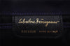 Authentic Salvatore Ferragamo Vara Shoulder Bag Suede Leather Navy Blue 2361I
