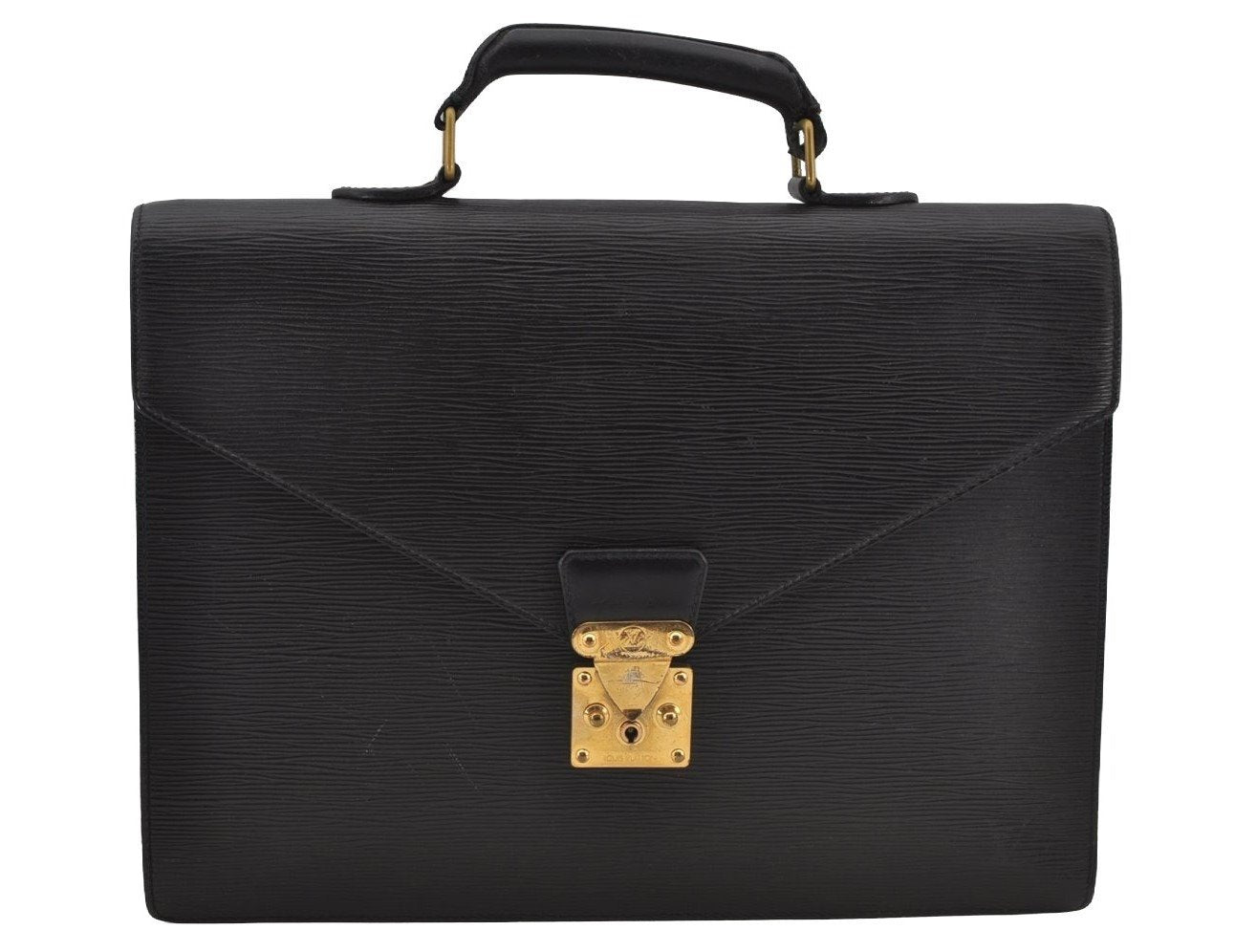 Auth Louis Vuitton Epi Serviette Conseiller Briefcase Black M54422 Junk 2361J