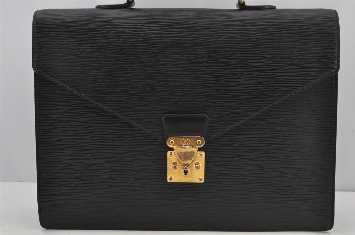 Auth Louis Vuitton Epi Serviette Conseiller Briefcase Black M54422 Junk 2361J