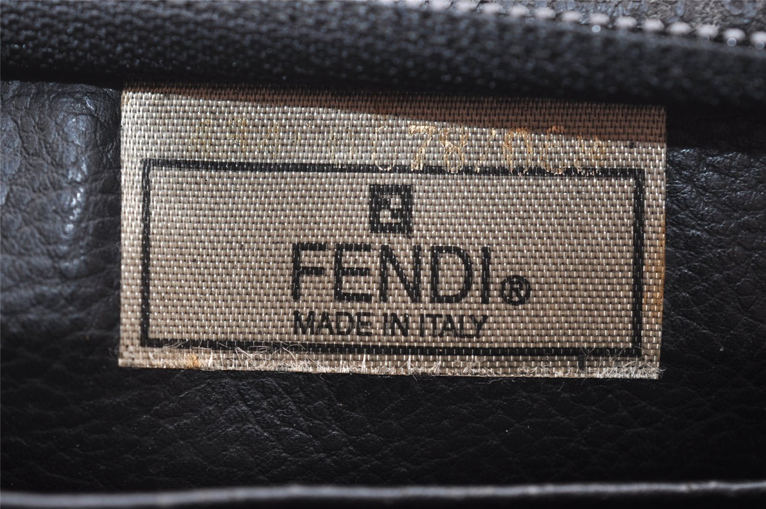 Authentic FENDI Pequin Clutch Hand Bag Purse PVC Leather Brown Black Junk 2362I