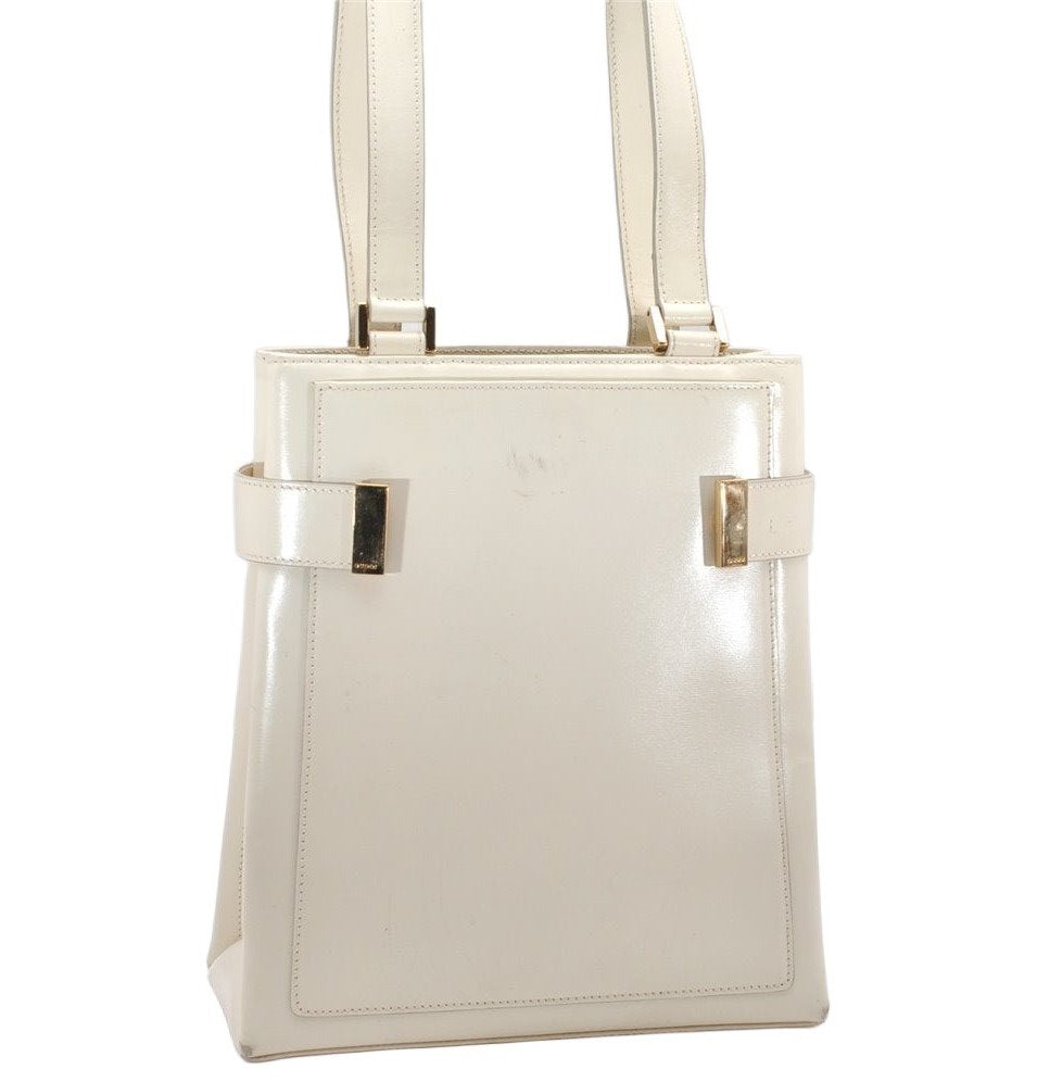 Authentic GUCCI Vintage Shoulder Hand Bag Purse Leather White Junk 2362K