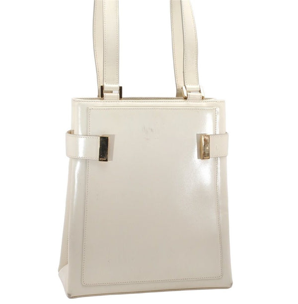 Authentic GUCCI Vintage Shoulder Hand Bag Purse Leather White Junk 2362K