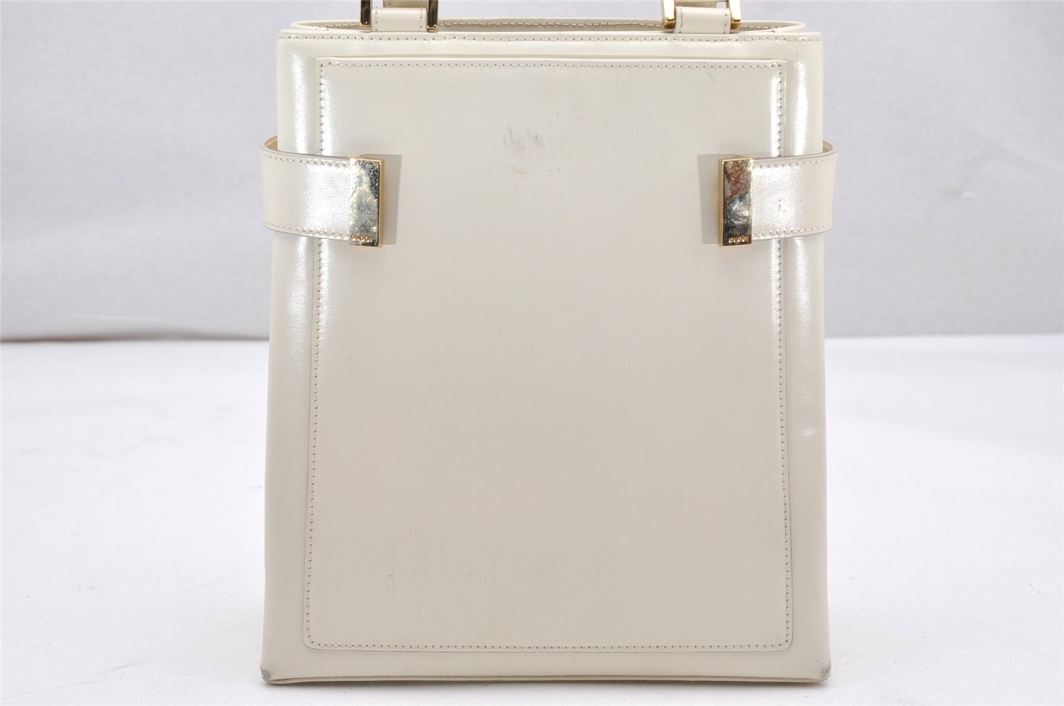 Authentic GUCCI Vintage Shoulder Hand Bag Purse Leather White Junk 2362K