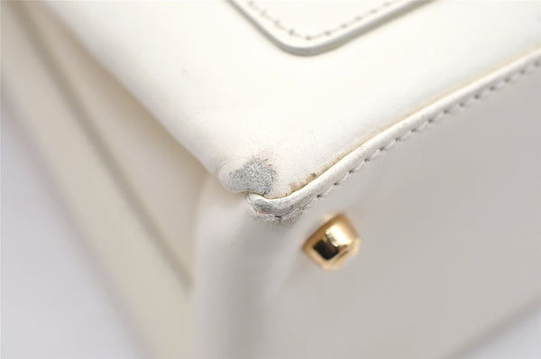 Authentic GUCCI Vintage Shoulder Hand Bag Purse Leather White Junk 2362K