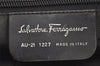 Authentic Salvatore Ferragamo Vara Chain Shoulder Bag Canvas Leather Black 2364I