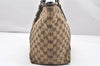 Authentic GUCCI Web Sherry Line Tote Bag GG Canvas Leather 139260 Brown 2364K