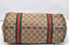 Authentic GUCCI Web Sherry Line Tote Bag GG Canvas Leather 139260 Brown 2364K