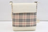 Authentic BURBERRY Nova Check Shoulder Cross Body Bag Canvas Leather Beige 2365K