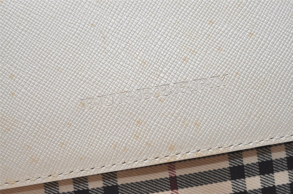 Authentic BURBERRY Nova Check Shoulder Cross Body Bag Canvas Leather Beige 2365K