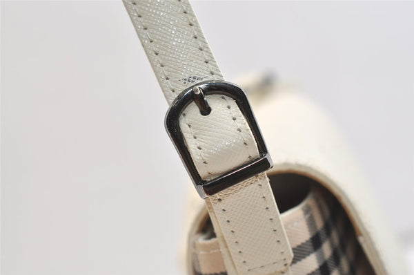Authentic BURBERRY Nova Check Shoulder Cross Body Bag Canvas Leather Beige 2365K