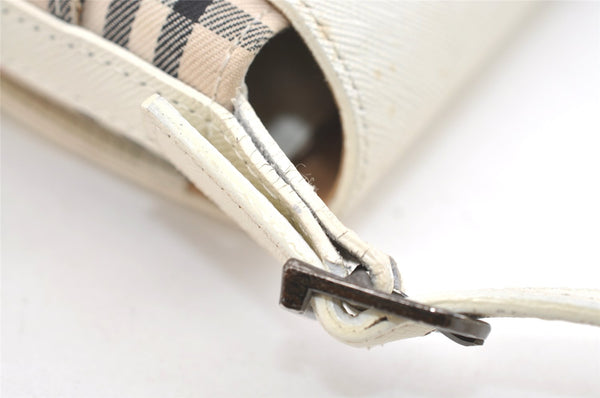 Authentic BURBERRY Nova Check Shoulder Cross Body Bag Canvas Leather Beige 2365K