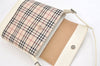 Authentic BURBERRY Nova Check Shoulder Cross Body Bag Canvas Leather Beige 2365K
