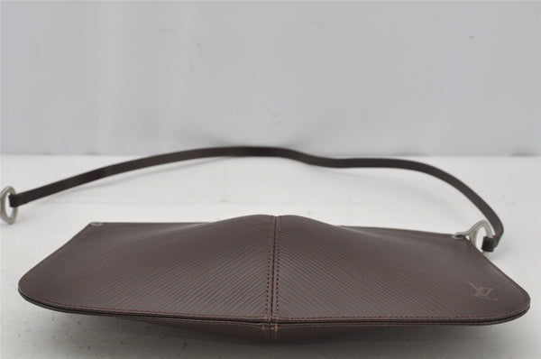 Auth Louis Vuitton Epi Pochette Demi Lune Shoulder Bag M5262D Brown Junk 2366J