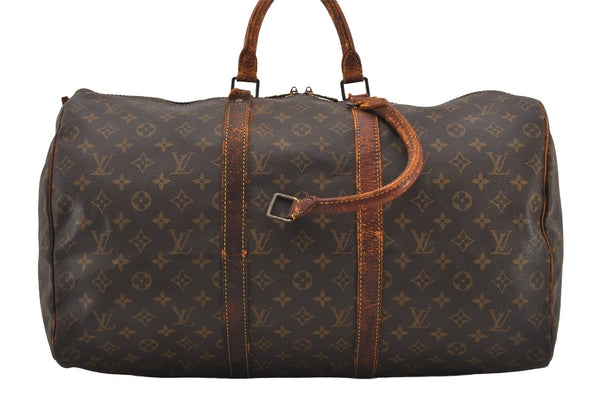 Authentic Louis Vuitton Monogram Keepall 50 Travel Boston Bag M41426 Junk 2367J