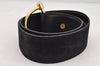 Authentic GUCCI Vintage Belt Leather Suede Size 85cm 33.5inches Black 2367K