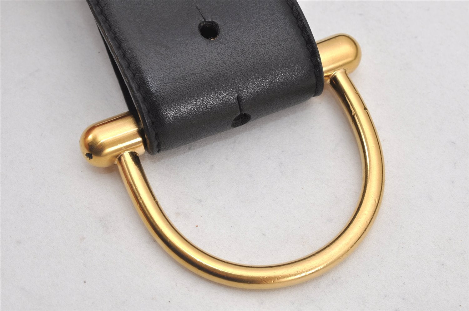 Authentic GUCCI Vintage Belt Leather Suede Size 85cm 33.5inches Black 2367K