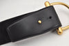 Authentic GUCCI Vintage Belt Leather Suede Size 85cm 33.5inches Black 2367K