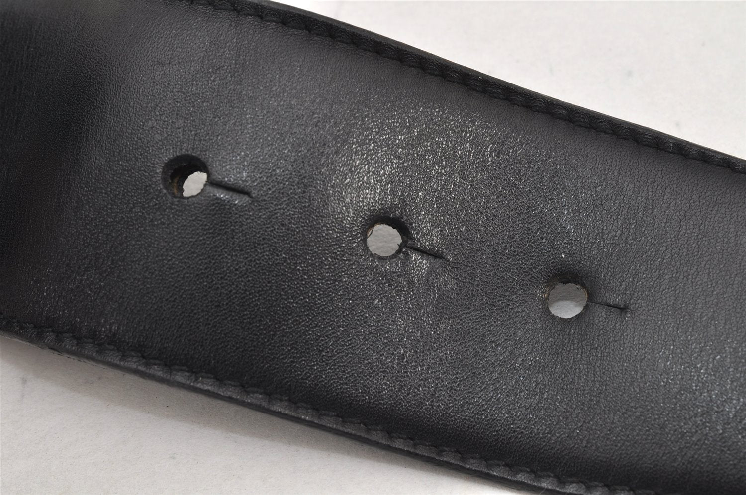 Authentic GUCCI Vintage Belt Leather Suede Size 85cm 33.5inches Black 2367K