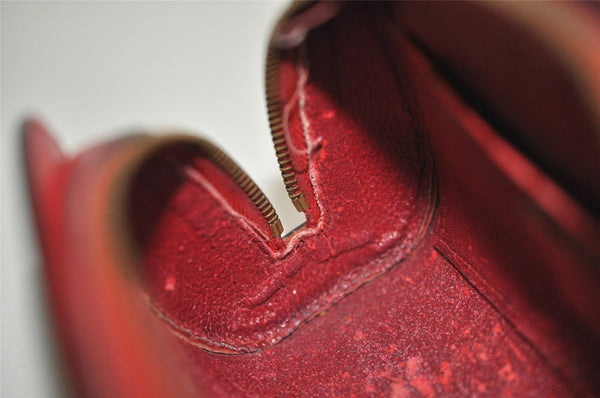 Authentic Louis Vuitton Epi Dauphine Cosmetic Pouch Red M48447 LV 2368I