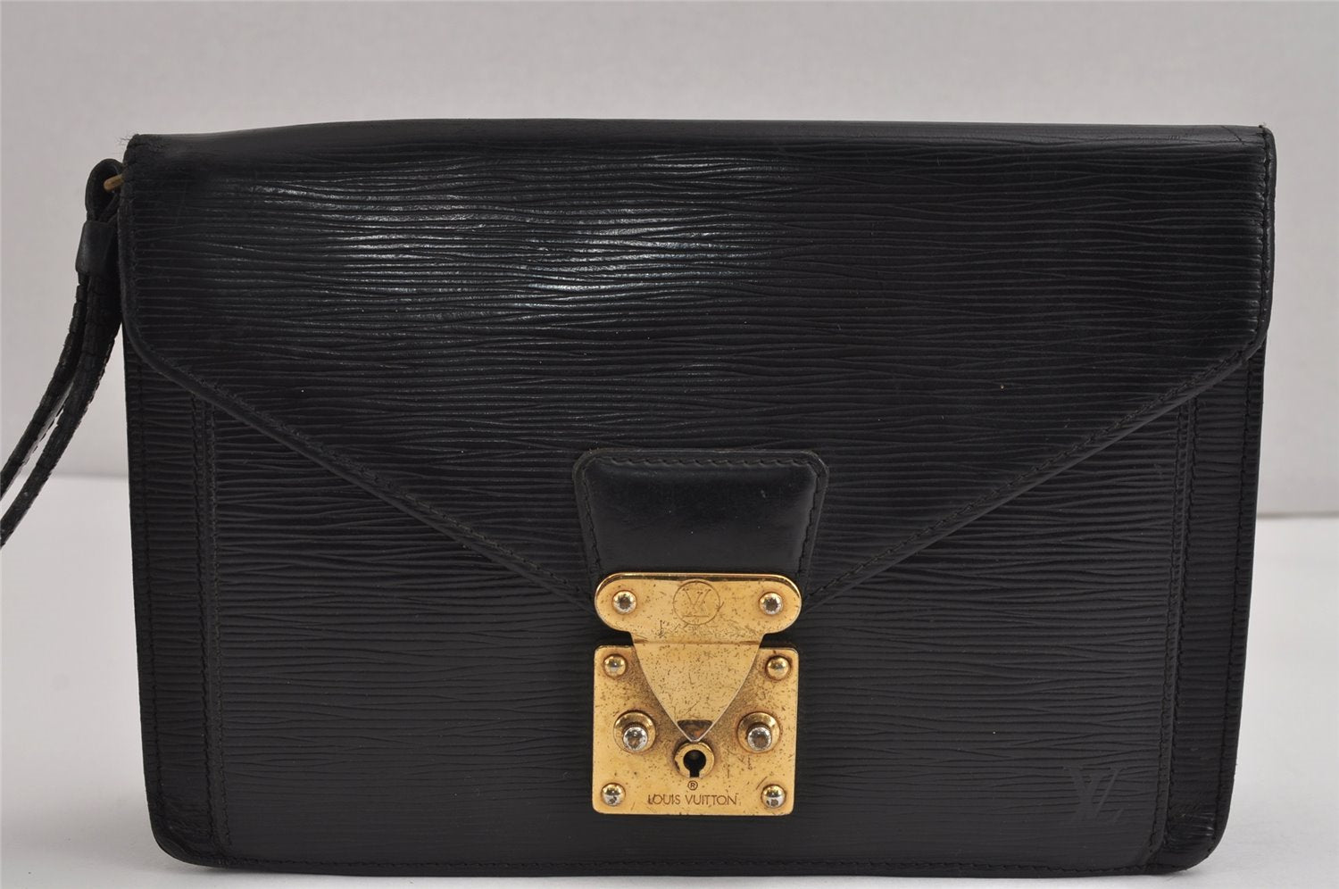 Auth Louis Vuitton Epi Pochette Sellier Dragonne Clutch Bag M52612 Black 2368J