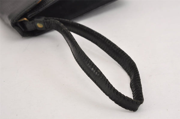 Auth Louis Vuitton Epi Pochette Sellier Dragonne Clutch Bag M52612 Black 2368J